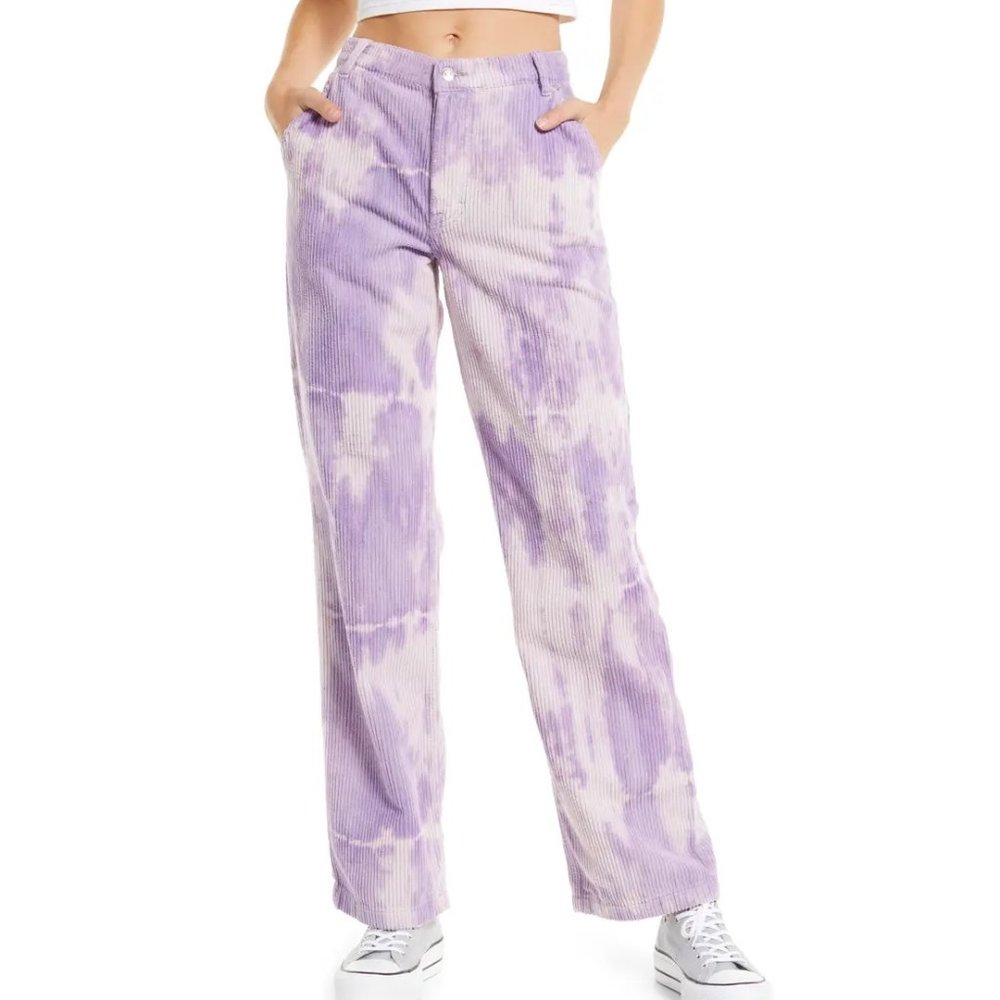 We The Free Reese Pitched Straight Leg Corduroy Purple Dye Pants P1084